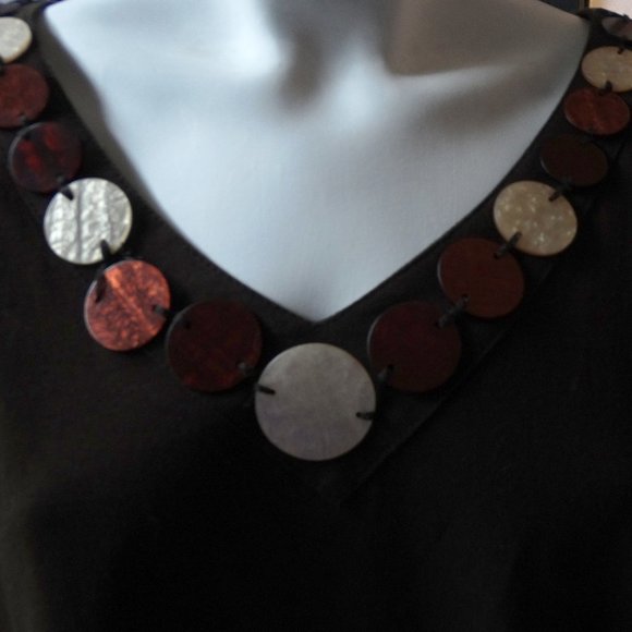 JM COLLECTION WOMAN 3X brown 100 percent cotton with decorative circles - Picture 2 of 3